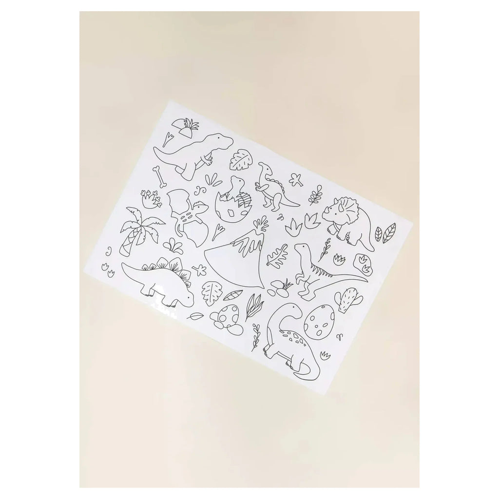 Set of 4 Silicone Washable Coloring Placemats & Markers