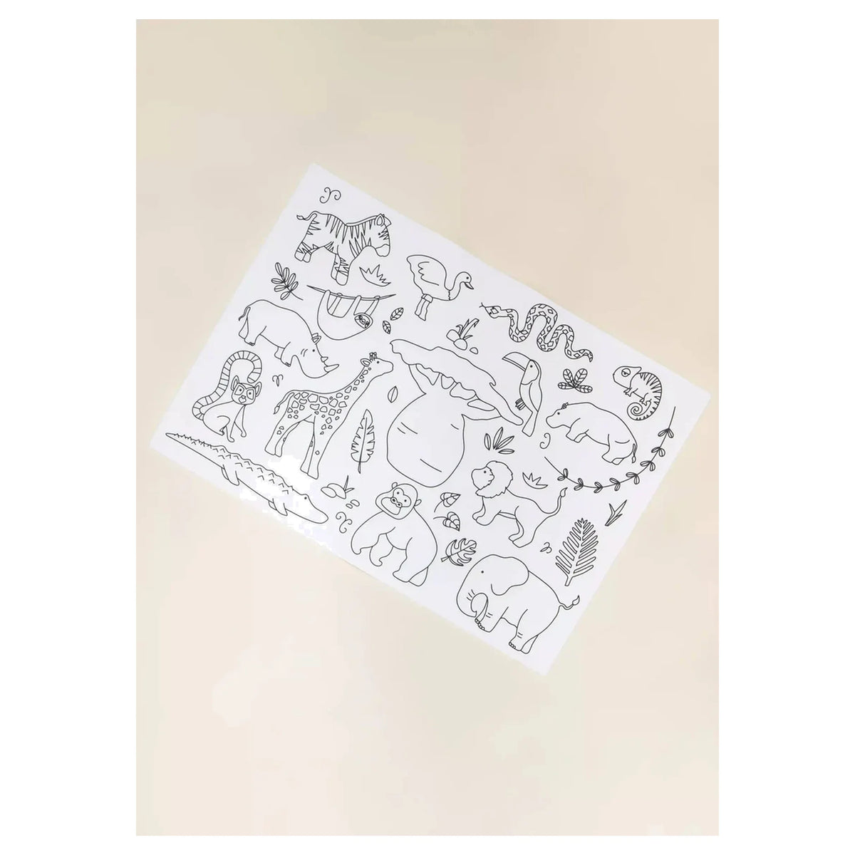 Set of 4 Silicone Washable Coloring Placemats & Markers