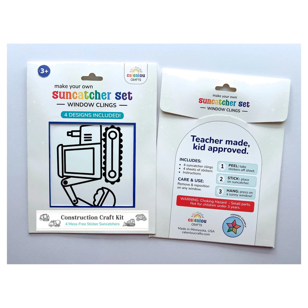Construction Vehicle Suncatcher Sticker Craft Kit Set