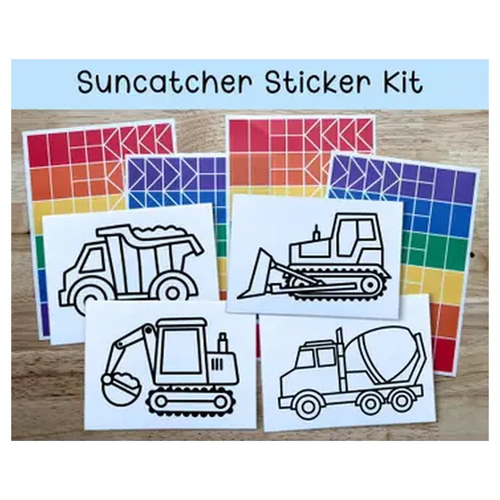 Construction Vehicle Suncatcher Sticker Craft Kit Set