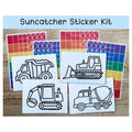 Construction Vehicle Suncatcher Sticker Craft Kit Set