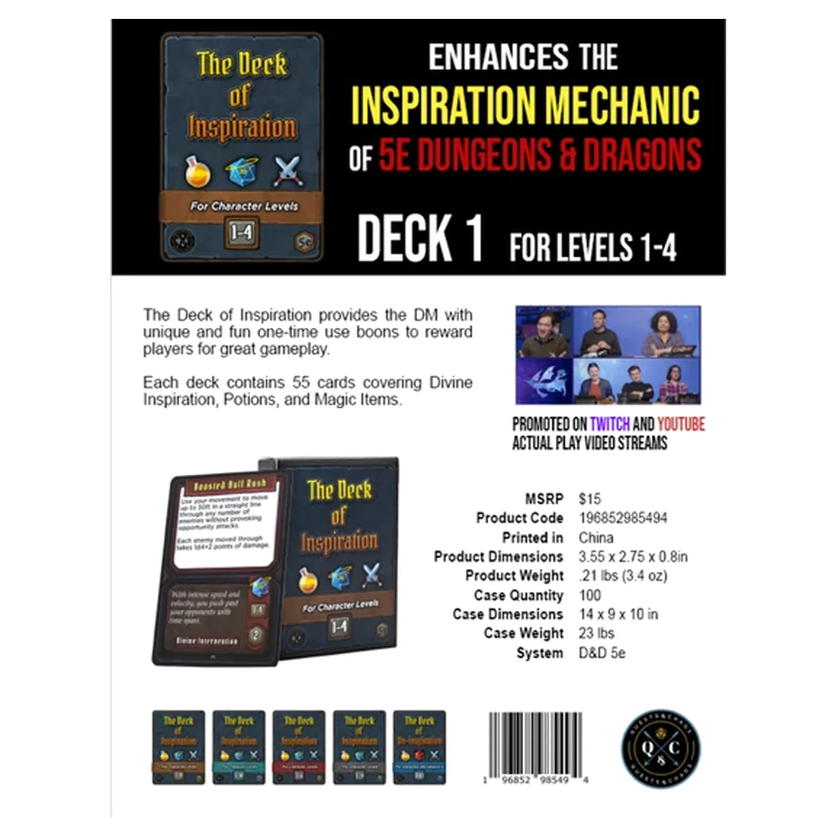 Deck of Inspiration: Lvl 1-4