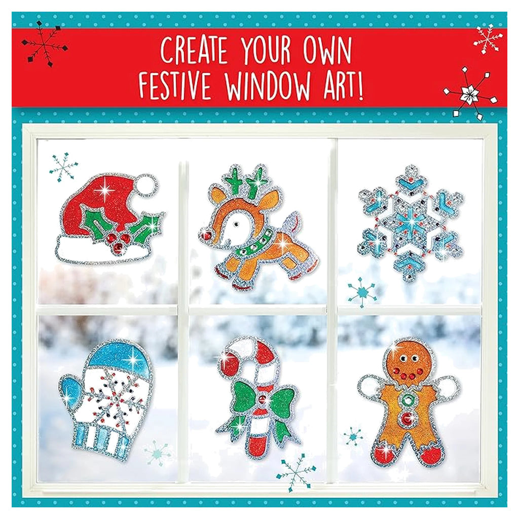 Holiday Easy Sparkle Window Art Diy Craft Kit For Kids