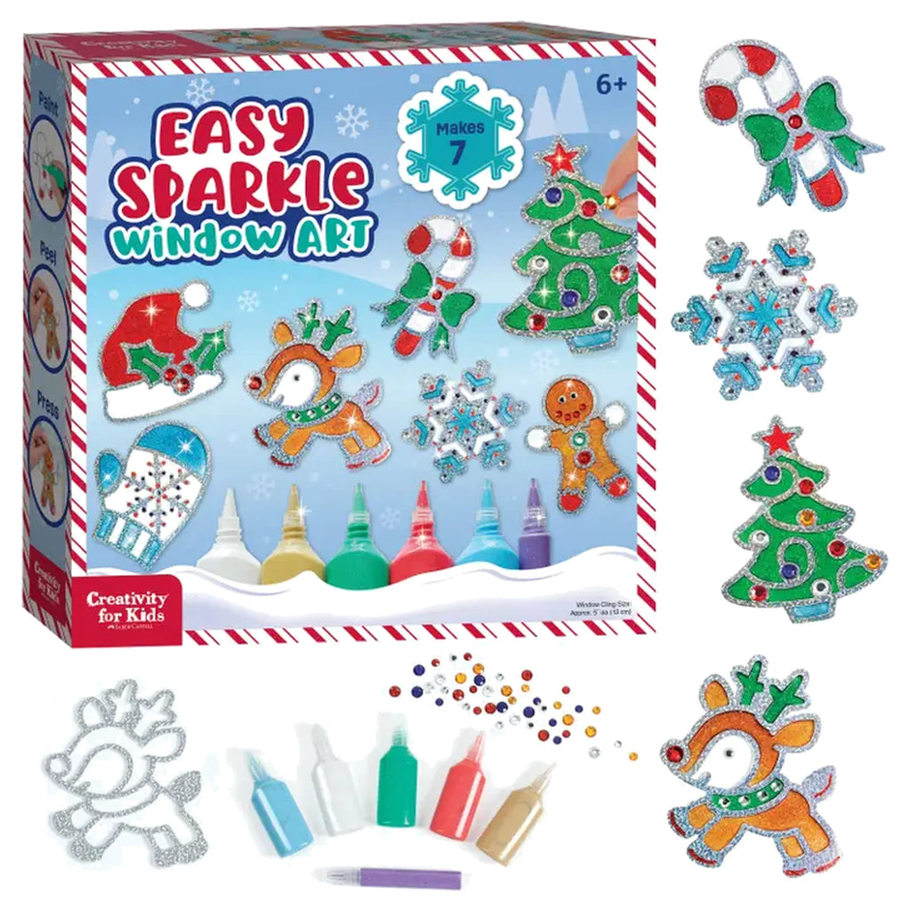 Holiday Easy Sparkle Window Art Diy Craft Kit For Kids