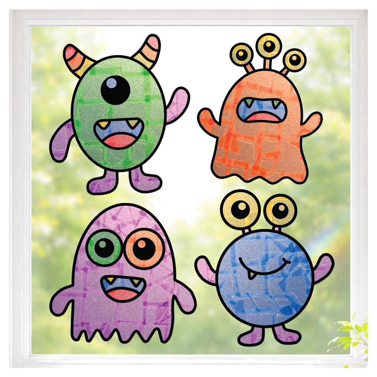 Monster Suncatcher Sticker Craft Kits for Kids