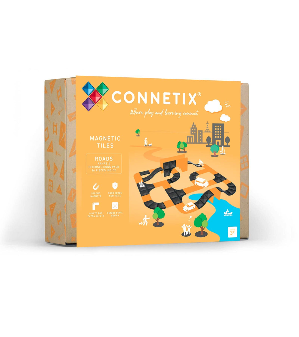 CONNETIX Roads Ramps & Intersections Pack, 16 Pieces