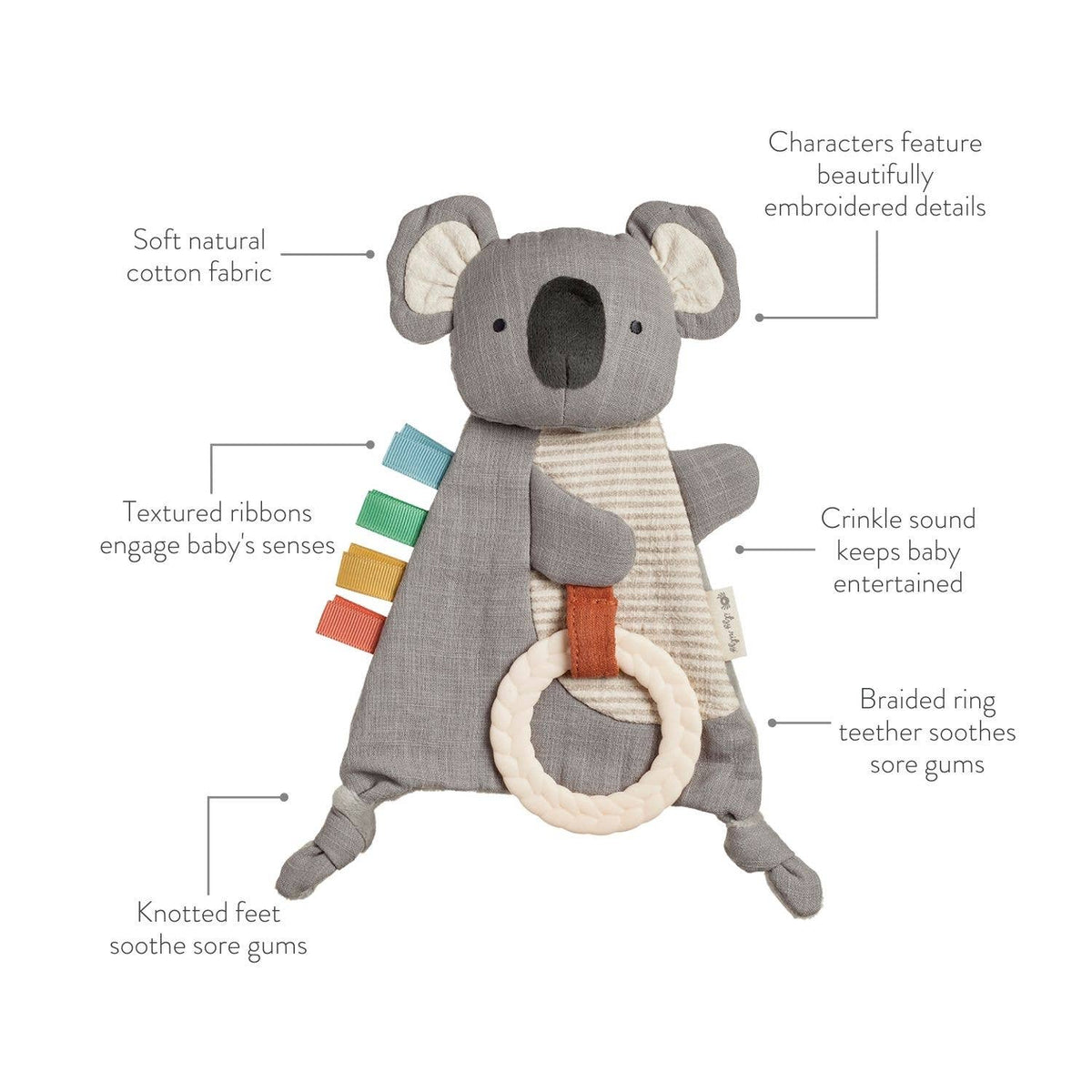 Bitzy Crinkle™ Koala Sensory Toy with Teether