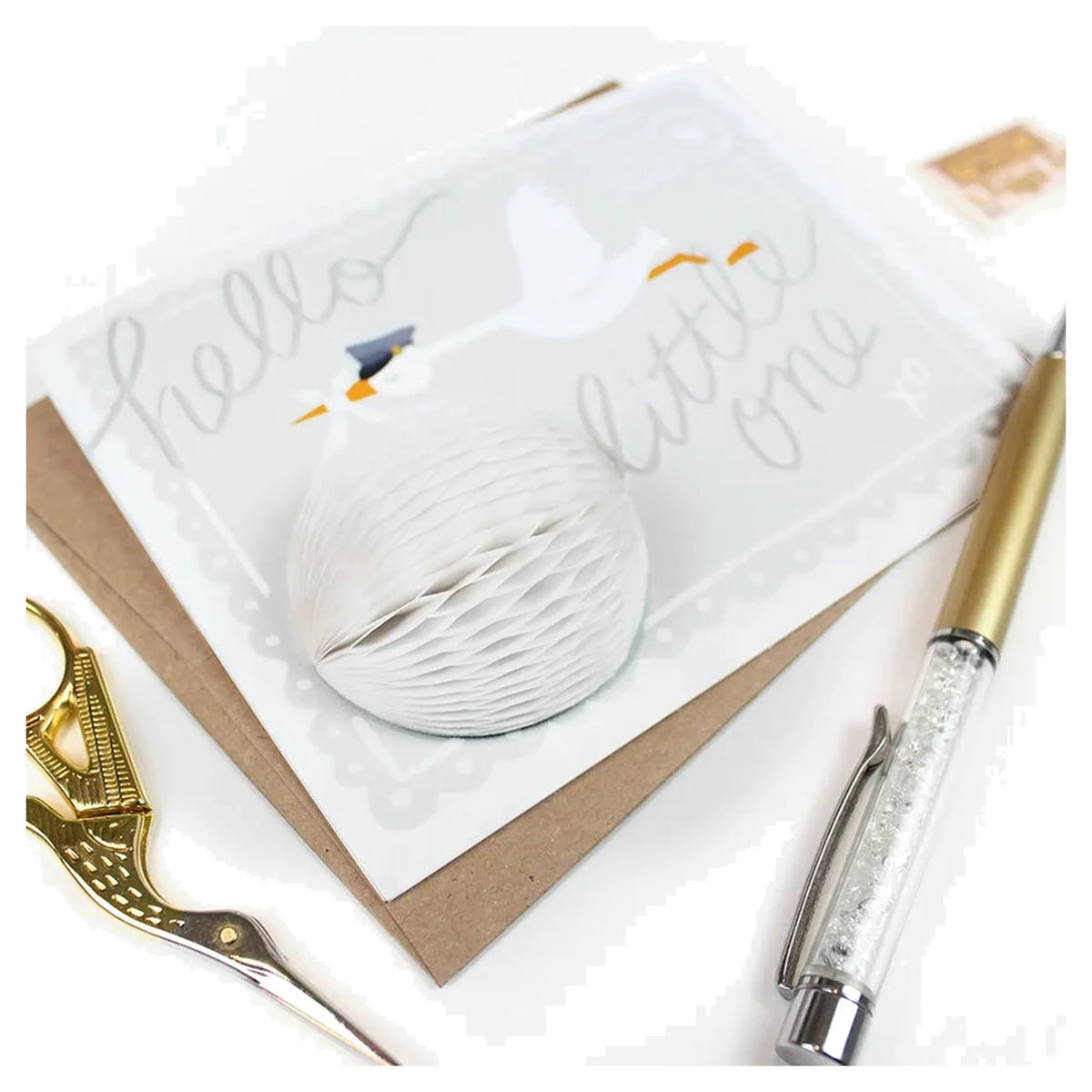 Pop-up Card - Stork - New Baby