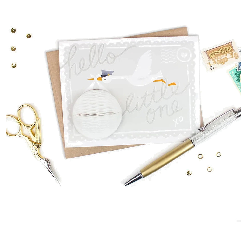 Pop-up Card - Stork - New Baby