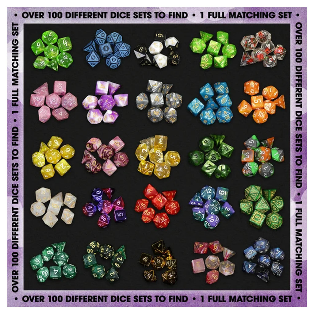 Premium Mystery Dice - A Full Set of Dice Plus Pin and Sticker