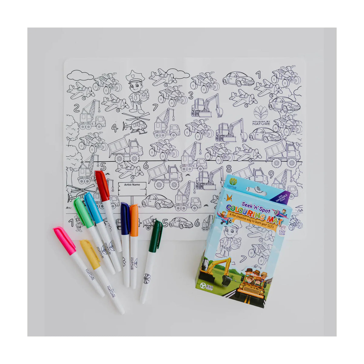 Seek N Spot Silicone Colouring Mat Cars and Trucks