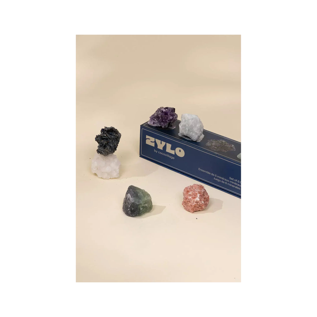 Set of 6 collectible Minerals - Mystic Pebbles